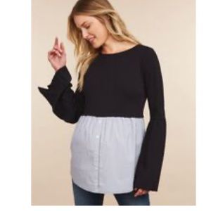 Babydoll Bell Sleeve Maternity Top